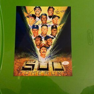 500 home run Signed litho Mantle Aaron Wil…